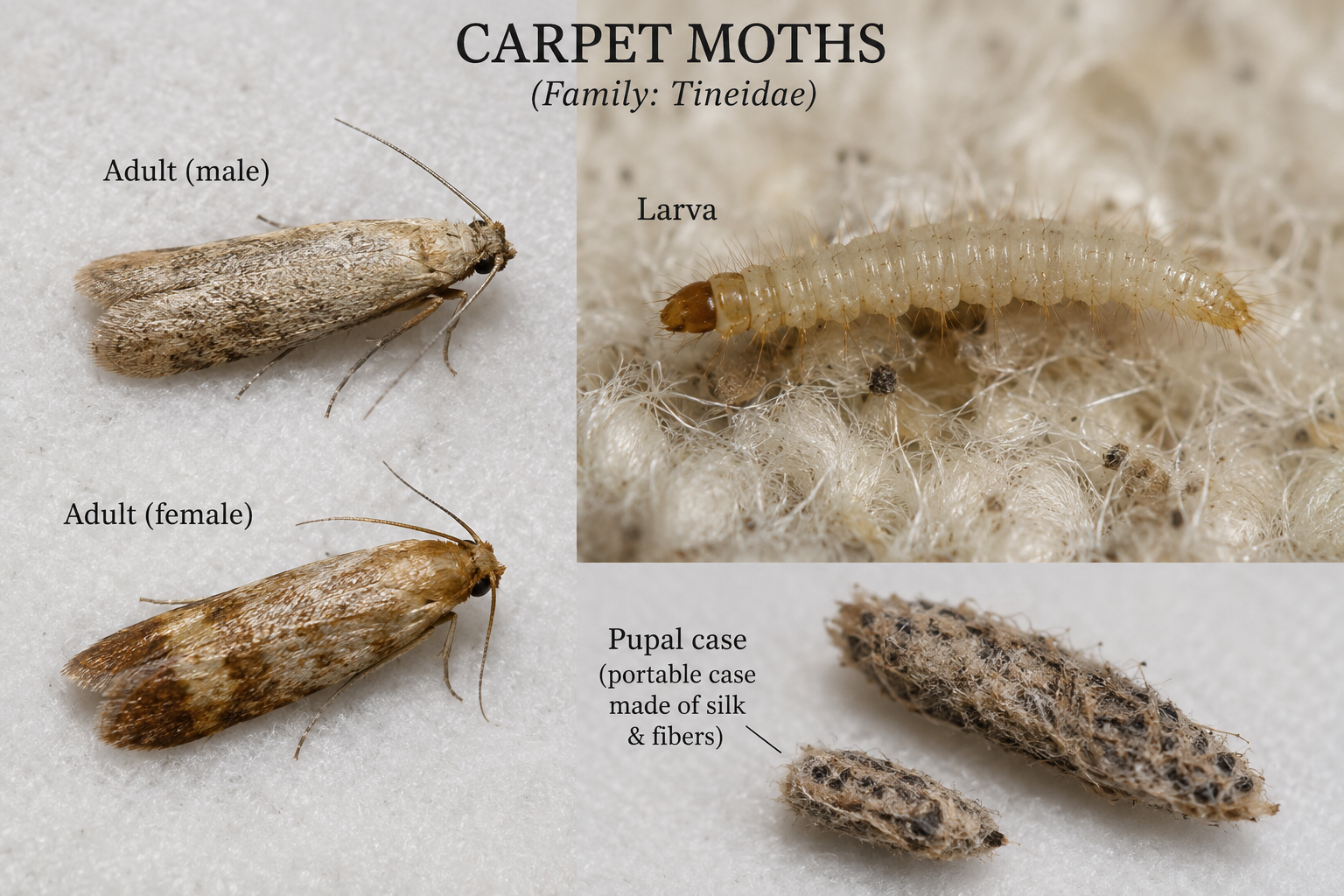 Carpet moth life stages — heat treatment in Brighton BN1